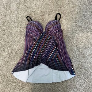 Colorful pattern swim tankini top